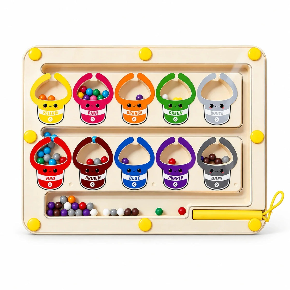 Colour Quest Magnetic Maze — Colour Pots Maze (20 x 15cm), white background