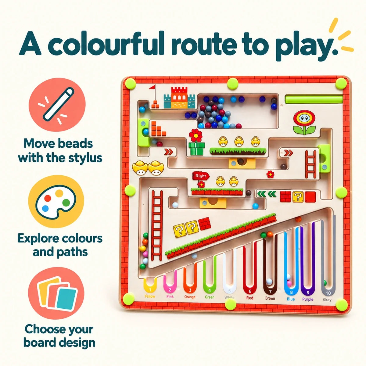 Colour Quest Magnetic Maze — play features