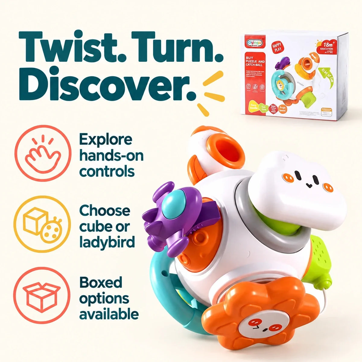 Discovery Busy Cube — play features