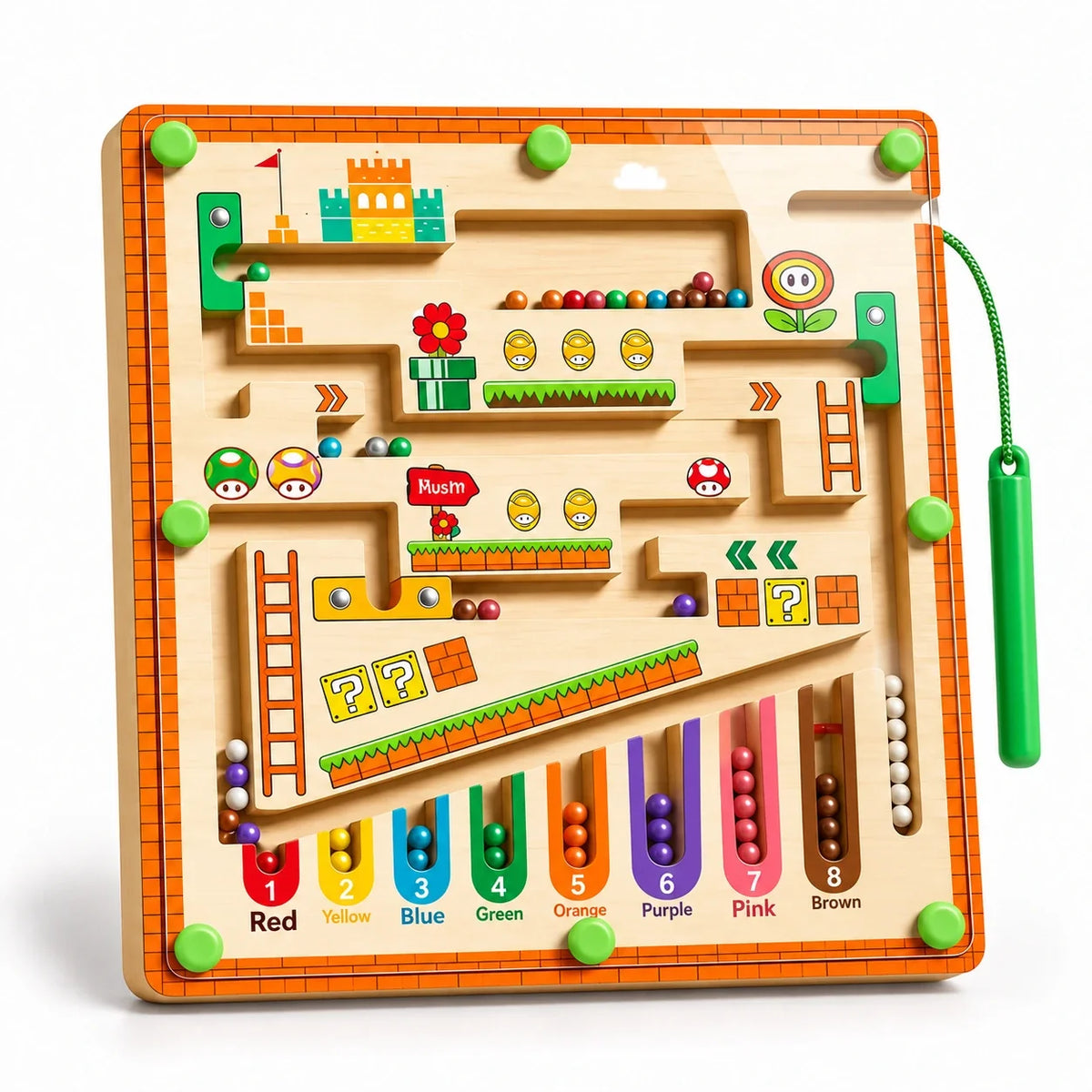 Colour Quest Magnetic Maze — Adventure Maze - 8 colour lanes, white background