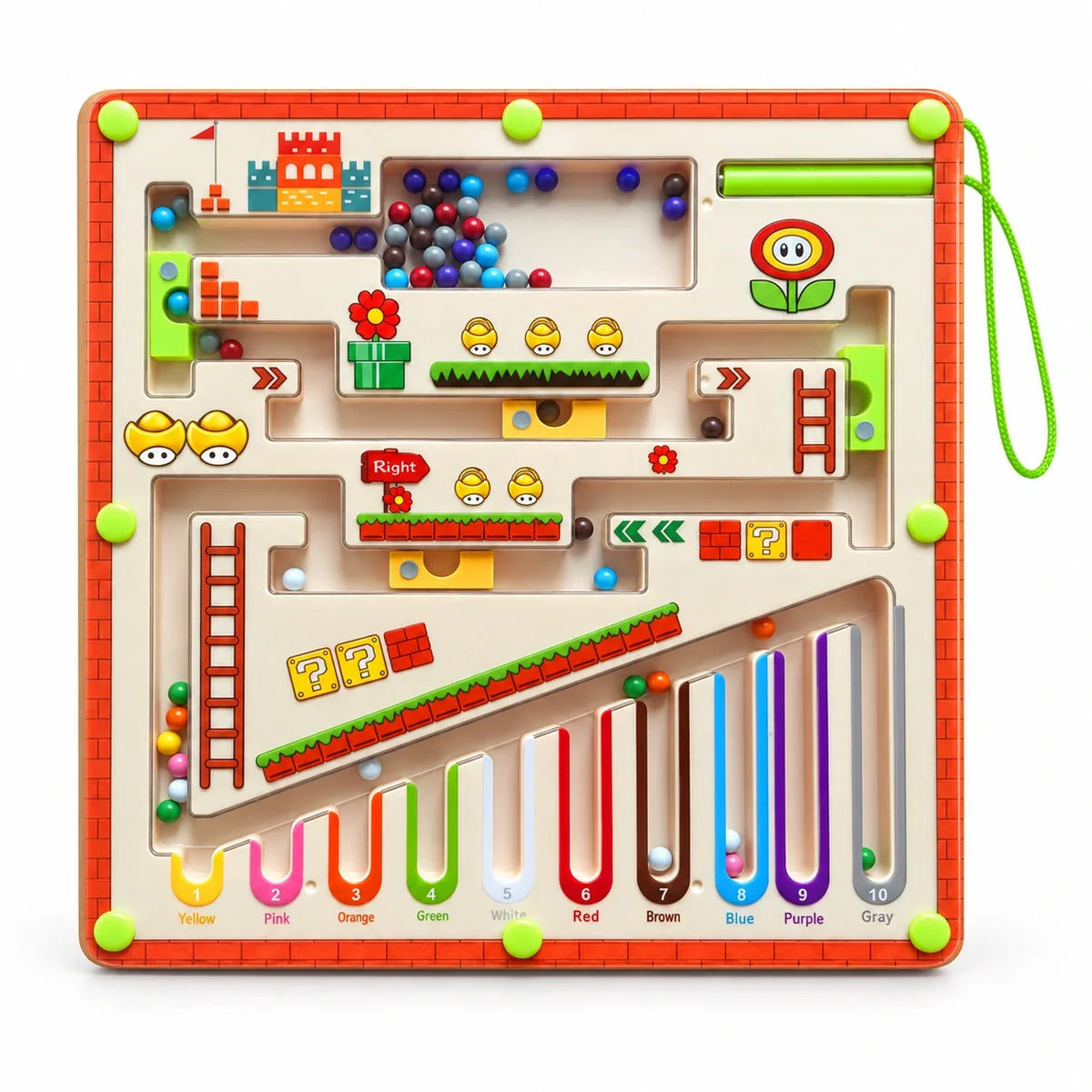 Colour Quest Magnetic Maze — Adventure Maze - 10 colour lanes (22cm), white background