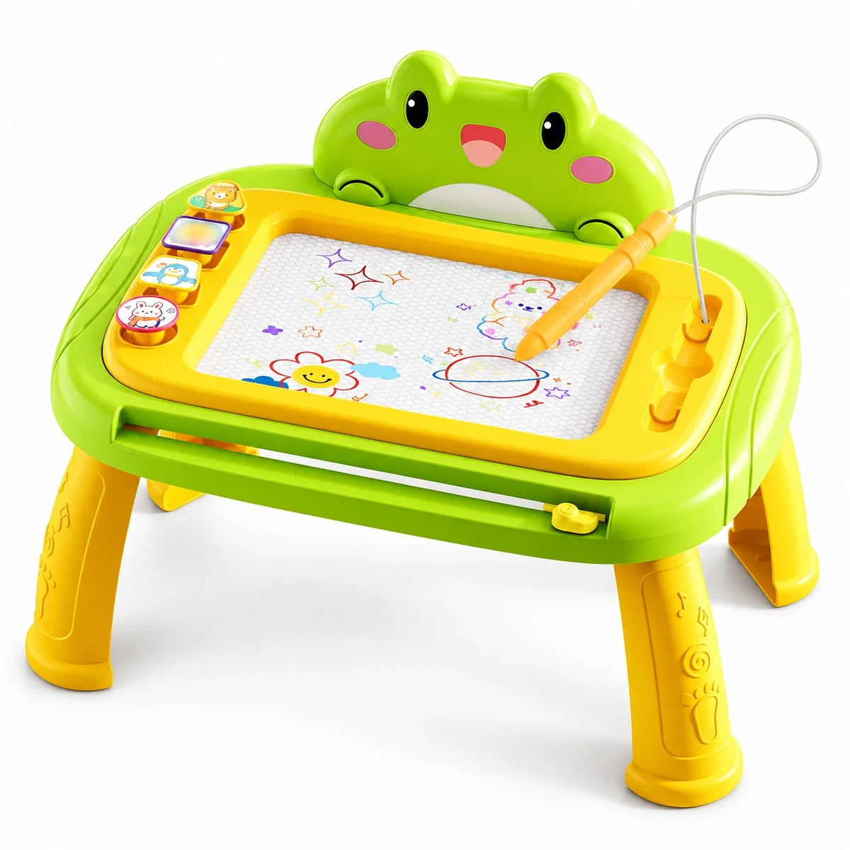 Draw & Play Magnetic Table — Green Frog Table, white background